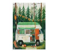 Vintage Camper Puzzles 300 Piezas Estera Portátil Rompecabezas para Adultos Desafío Intelectual Aliviar Estrés Decoración Hogar 3D 300 PCS