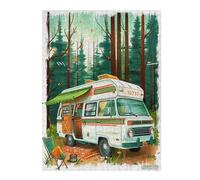 Vintage Camper Puzzles 500 Piezas Impossible Desafío Rompecabezas para Adultos Aliviar Estrés Decoración Hogar DIY Moderno Portátil 500 PCS