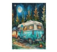 Vintage Camper Puzzles 500 Piezas Obra De Arte Abstracta Rompecabezas para Adultos Decoración Hogar Moderno DIY Creativo Desafío 500 PCS
