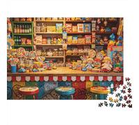 Vintage Candy Store 1000 Piece Jigsaw Puzzle Recycled Paper Snack Shop Puzzles para Niño y Niña a Partir de 6 años Accesorio para Hora de Juego Familiar Excelente Idea de Regalo Hogar 70x50cm/100...
