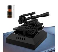 Vintage Cannon Design Car Air Freshener, Solar Vehicle Perfume Diffuser, Rotating Car Air Freshener, Portable Vehicles Fragrance Diffuser 7.7x8cm for Vehicles, Travels, Black, Gold, Silver Color