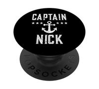 Vintage Capitán Nick Personalizado Familiar Crucero Lago Barco PopSockets PopGrip Adhesivo