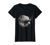 Vintage Capybara Amantes Al Aire Libre Aventura Naturaleza Hombres Mujeres Camiseta gráfica económica, Mujer, Negro, XL