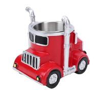 Vintage Car Coffee Mug Stainless Steel Resin Decorative Novelty Coffee Cup for Car Lovers (Red)