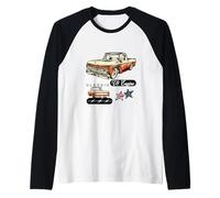 Vintage Car Collector, Classic American Pickup. Truck Camiseta Manga Raglan