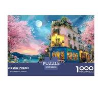 Vintage Car Parked on The Street 1000 Pcs Ökopapier Puzzle Castle in Colorful Night Stressabbau Familienspiel Puzzles Als Wohnaccessoires 38x26cm/1000pcs