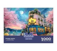 Vintage Car Parked on The Street 1000 Stück Ökopapier Puzzle Castle in Colorful Night Lebendige Bilder Familienspiel Puzzles Als Wohnaccessoires 70x50cm/1000pcs