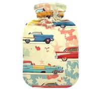 Vintage Cars - Botellas de agua caliente con cubierta suave, botellas de calor de agua caliente para calambres menstruales, alivio del dolor, tamaño mediano