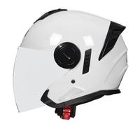 Vintage Cascos Abiertos Moto 3/4 Medio Casco DOTECE Homologado Scooter Cruiser Chopper Cascos Half-Helmet con Doble Visera Jet Casco Motocicleta para Mujer Hombre 18,L:59-60CM