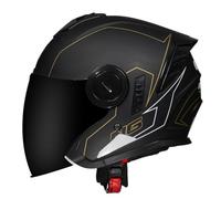 Vintage Cascos De Moto Jet con Visera Solar 3/4 Casco Abiertos De Moto For Hombres Y Mujeres ECEDOT Homologado Scooter Adultos Cascos Half-Helmet Casco Motocicleta 23,M:57-58CM
