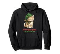 Vintage Cat Christmas Santa Hat Retro Kitten Art Cat Lover Sudadera con Capucha