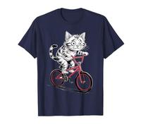 Vintage Cat on Bicycle Funny Cycling Animal Cat Lover Camiseta
