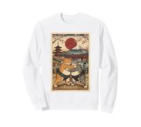 Vintage Cat Sumo Wrestler Arte Japonés Anime Ukiyo-e Gráfico Sudadera
