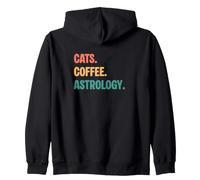 Vintage Cats Café Astrología Amantes Sudadera con Capucha