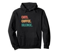 Vintage Cats Café Silencio Amantes Sudadera con Capucha