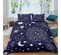 Vintage celestial design Funda de Edredón Microfibra 3 Piezas Impresión 3D Cierre de Vintage celestial diseño Funda Edredon Fundas de Almohada Transpirable Suave for niños y niñas Double（200x200cm）