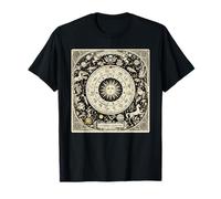 Vintage Celestial Navegación Astrología Zodíaco Sol Luna Estrellas Camiseta