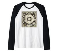 Vintage Celestial Navegación Astrología Zodíaco Sol Luna Estrellas Camiseta Manga Raglan