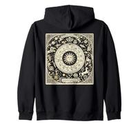 Vintage Celestial Navegación Astrología Zodíaco Sol Luna Estrellas Sudadera con Capucha