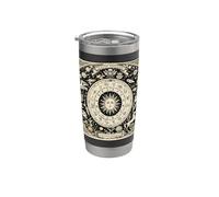 Vintage Celestial Navegación Astrología Zodíaco Sol Luna Estrellas Vaso térmico de acero inoxidable de doble pared