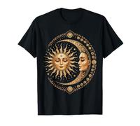 Vintage Celestial Sun Moon Spiritual Harmony Camiseta