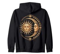 Vintage Celestial Sun Moon Spiritual Harmony Sudadera con Capucha