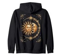 Vintage Celestial Sun Moon Spiritual Harmony Sudadera con Capucha