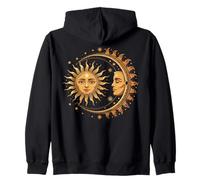Vintage Celestial Sun Moon Spiritual Harmony Sudadera con Capucha