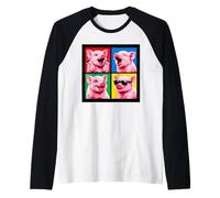 Vintage Cerdo Miniatura para Niños Niñas Disfraz Meme Arte De Moda Camiseta Manga Raglan