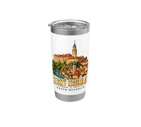 Vintage Cesky Krumlov República Checa Viaje Monumento Regalo Vaso térmico de acero inoxidable de doble pared