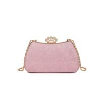 Vintage Chain Women's Dinner Party Clutch Purse Adjustable Shoulder Strap Underarm Formal Handbag(Pink)