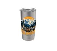 Vintage Chamonix France - Recuerdo de viaje Vaso térmico de acero inoxidable de doble pared