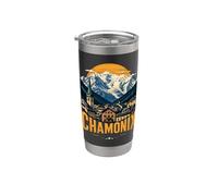 Vintage Chamonix France - Recuerdo de viaje Vaso térmico de acero inoxidable de doble pared