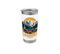 Vintage Chamonix France - Recuerdo de viaje Vaso térmico de acero inoxidable de doble pared