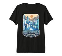 Vintage Chefchaouen Marruecos Azul Perla Rif Montañas Camiseta Premium