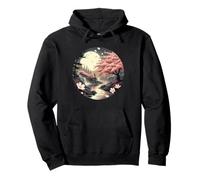 Vintage Cherry Blossom Serenity Arte japonés en Madera Sudadera con Capucha