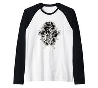 Vintage Cherub Baroque Floral Frame Camiseta Manga Raglan
