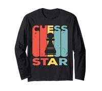 Vintage Chess Star - Jugador de Ajedrez Peón Manga Larga