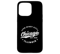 Vintage Chicago Windy City Illinois Texto Blanco Carcasa para iPhone 15 Pro Max