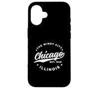Vintage Chicago Windy City Illinois Texto Blanco Carcasa para iPhone 16