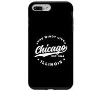 Vintage Chicago Windy City Illinois Texto Blanco Carcasa para iPhone 7 Plus/8 Plus