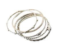 Vintage Chinese-Style S925 Silver Bracelet Fashion Individuality Trabajando Juntos Cinco Anillos Multi-Ring Bracelet Recolección Joyería de Mujer, LJBLEUSK