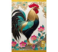 VINTAGE CHINESE ZODIAC SIGN Rooster Hen Chicken Farm Bird *JOURNAL NOTEBOOK DIARY SKETCH BOOK* Year of the Horoscope Animal Asian Folklore Art Women ... - Year of the Animal - Black Pink Gold)