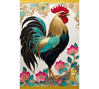 VINTAGE CHINESE ZODIAC SIGN Rooster Hen Chicken Farm Bird *JOURNAL NOTEBOOK DIARY SKETCH BOOK* Year of the Horoscope Animal Asian Folklore Art Women ... - Year of the Animal - Black Pink Gold)