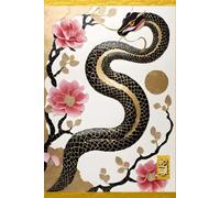 VINTAGE CHINESE ZODIAC SIGN Snake Serpent Reptile *JOURNAL NOTEBOOK DIARY SKETCH BOOK* Year of the Horoscope Animal Asian Folklore Art Women Men Teen ... - Year of the Animal - Black Pink Gold)