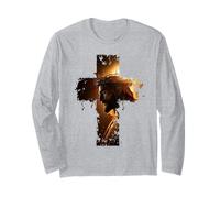 Vintage Christian Cross of Jesus Christ Faith Graphic Manga Larga