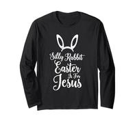 Vintage Christian Easter Silly Rabbit Easter is for Jesus Manga Larga