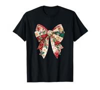 Vintage Christmas Bow Patchwork Old Fashioned Camiseta
