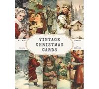Vintage Christmas Cards Scrapbook Paper - 50 Pages, 50 Designs - 8.5 x 11 in Retro Holiday Card Pad: Retro Christmas Cards with Santas, Candles, Holly, Toys, Cottages, Nativity for Collage, Journals