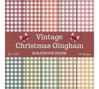 Vintage Christmas Gingham Scrapbook Paper: Check Pattern in Muted Holiday Tones for Decorating, Journaling, and DIY Crafts
